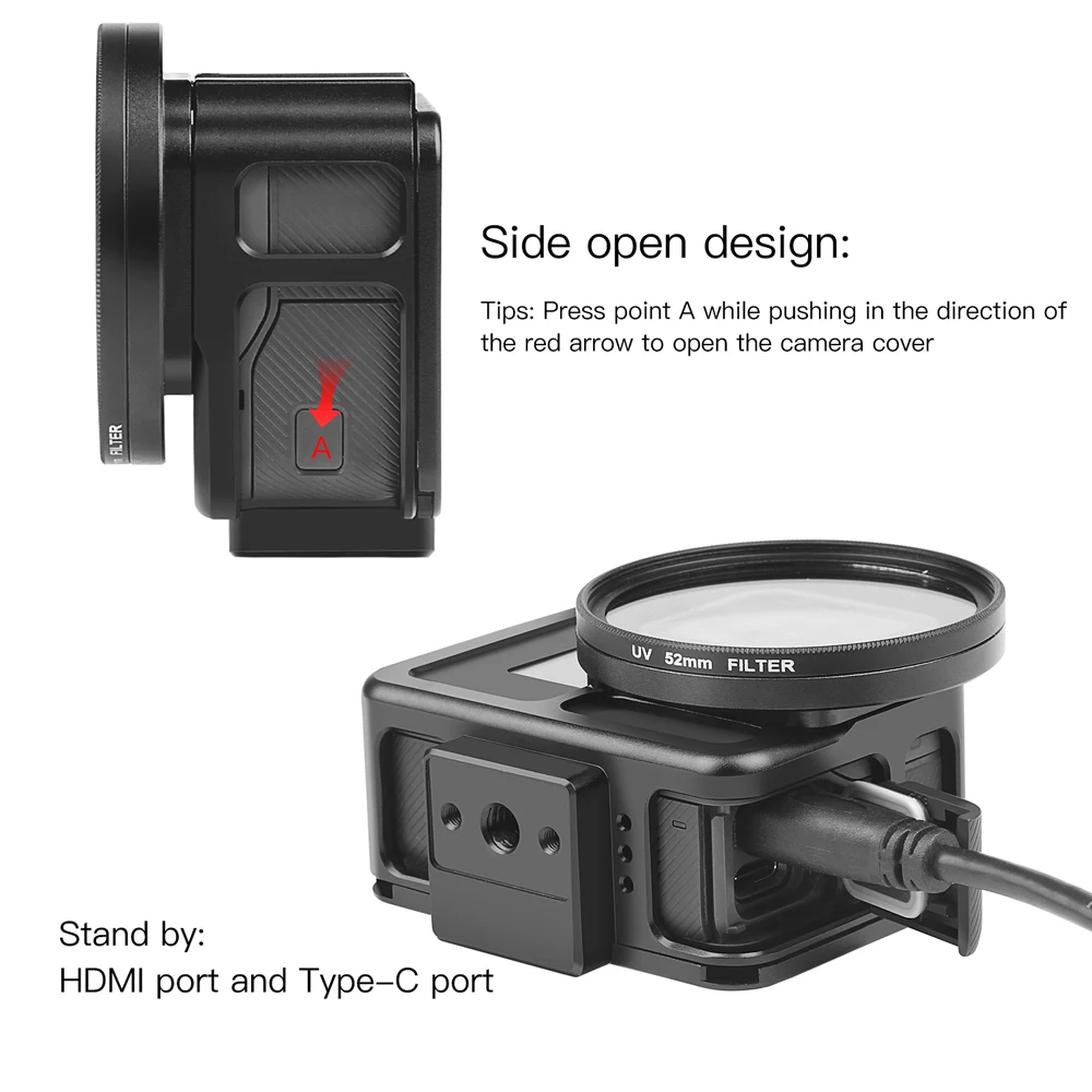 Защитный чехол с ЧПУ из алюминиевого сплава крепление для камеры GoPro Hero 7 6 5 Black 52