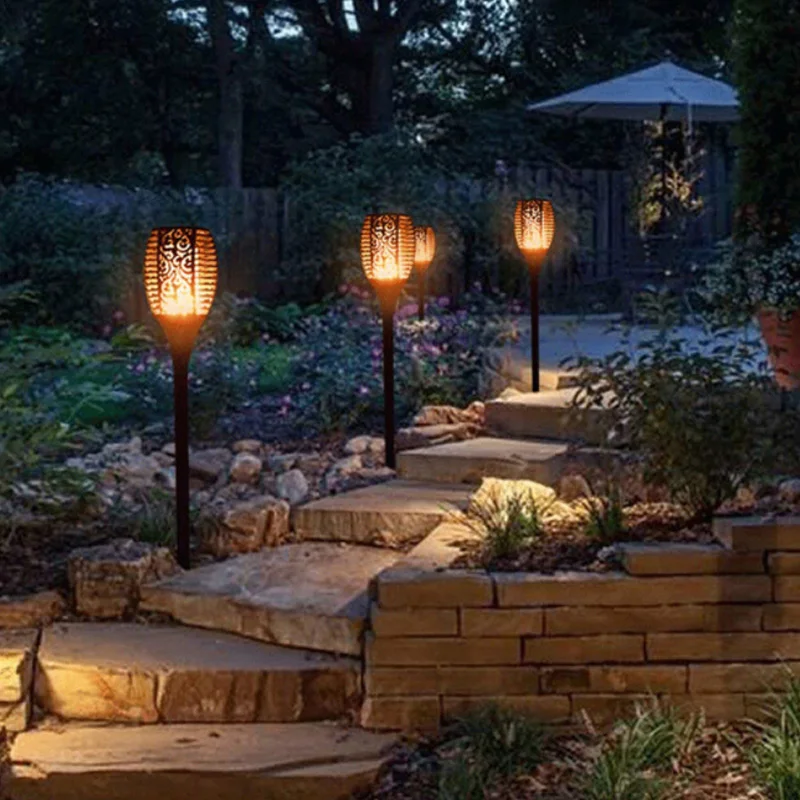 Solar Led Flame Lamp Waterproof Lawn Dancing Flicker Torch Lights Solar Led Flame Lamp Waterproof Lawn