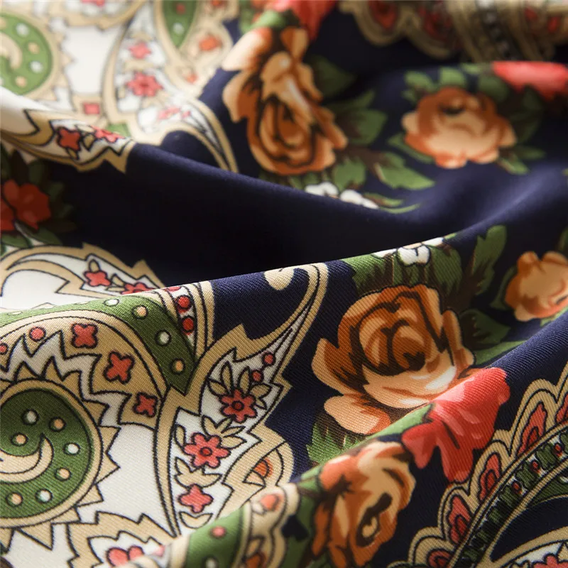Женский квадратный шарф POBING платок из 100% шелка в русском ретро стиле 2017|silk scarf|silk