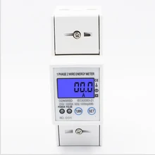 Single phase Two wire RS485 MODBUS protocol LCD backlit display 220V/230V 50Hz/60Hz Din Rail wattmeter energy meter watt meter 5 45 a 45a 120v 60hz single phase din rail kwh watt hour din rail energy meter lcd