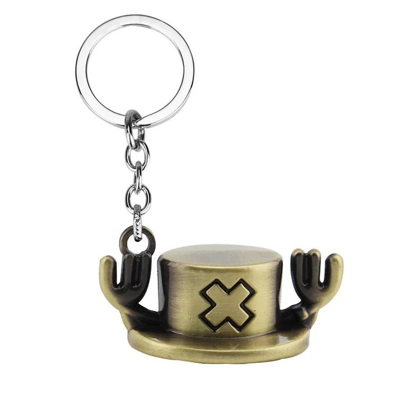 

Hot Anime One Piece Keychain Elk Horn hat Key Ring Holder Chaveiro Key Chain For Car Fashion Gifts Jewelry