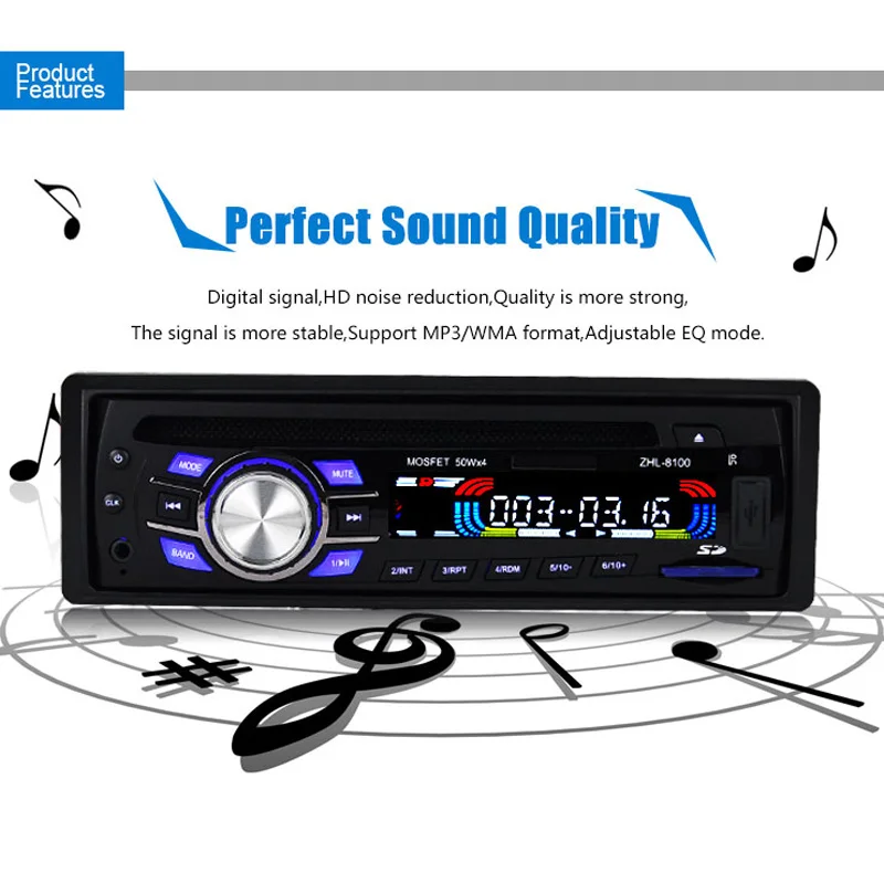 Bluetooth V2.0 автомобиля Радио 1 din cd/dvd плеер 12 В стерео в тире AUX Вход fm приемник MP3 USB SD WMA