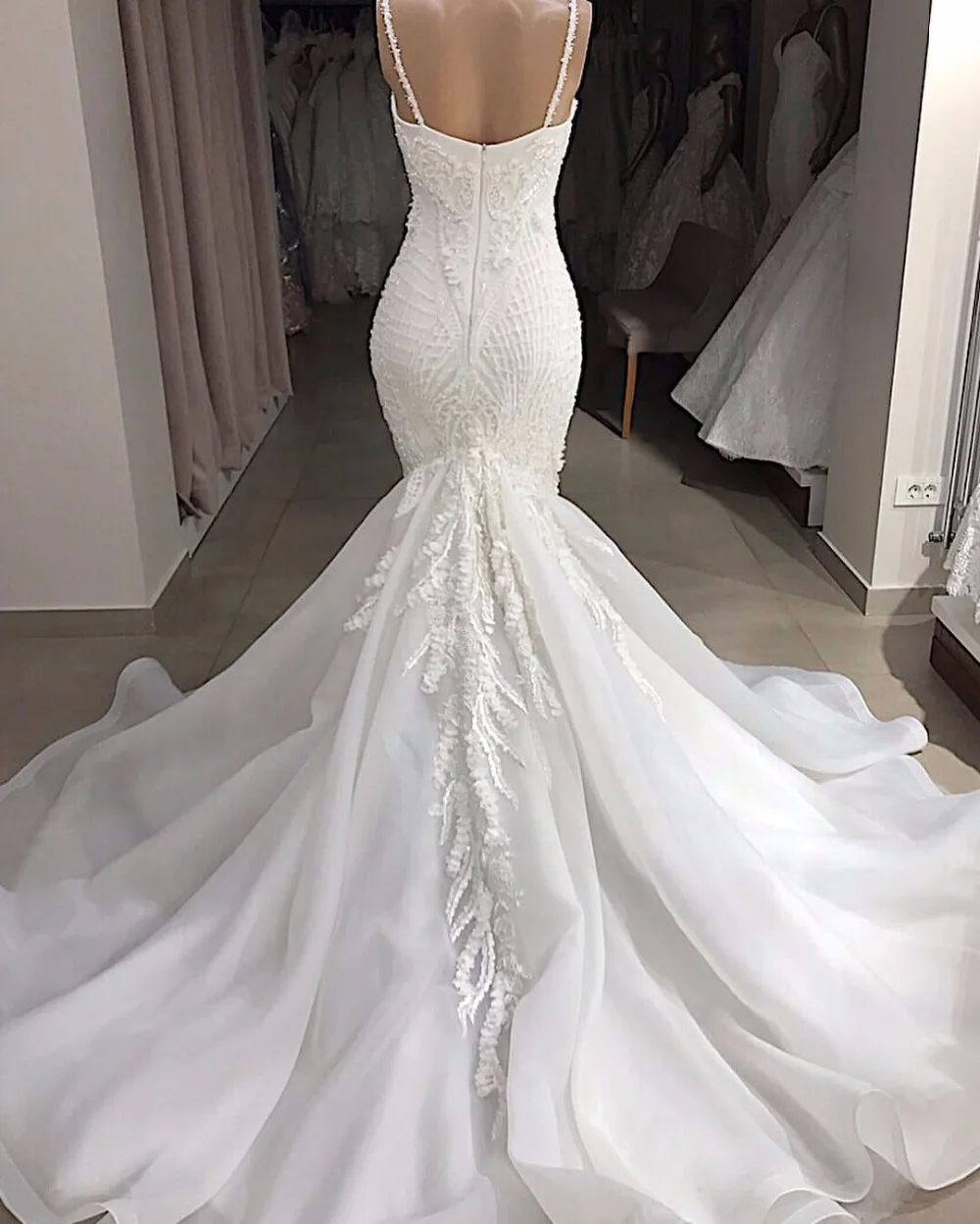 Vestidos De Novia эротичное с вырезом на спине русалка свадебное платье ручной работы украшенное бисером свадебное платье кружева аплодисменты свадебное платье gelinlik