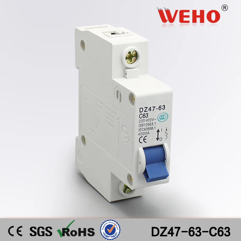 DZ47 63 C63 63a 1P MCB Ac лучший дизайн низкая цена типы миниатюрных автоматических