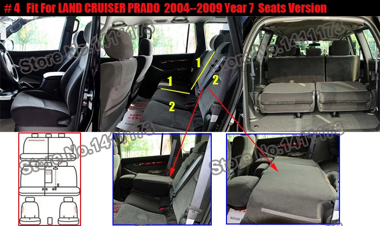 Чехол для сидений автомобиля для Toyota Land Cruiser Prado, чехлы для сидений автомобиля, черные чехлы для защиты сидений автомобиля, набор для автостайлинга