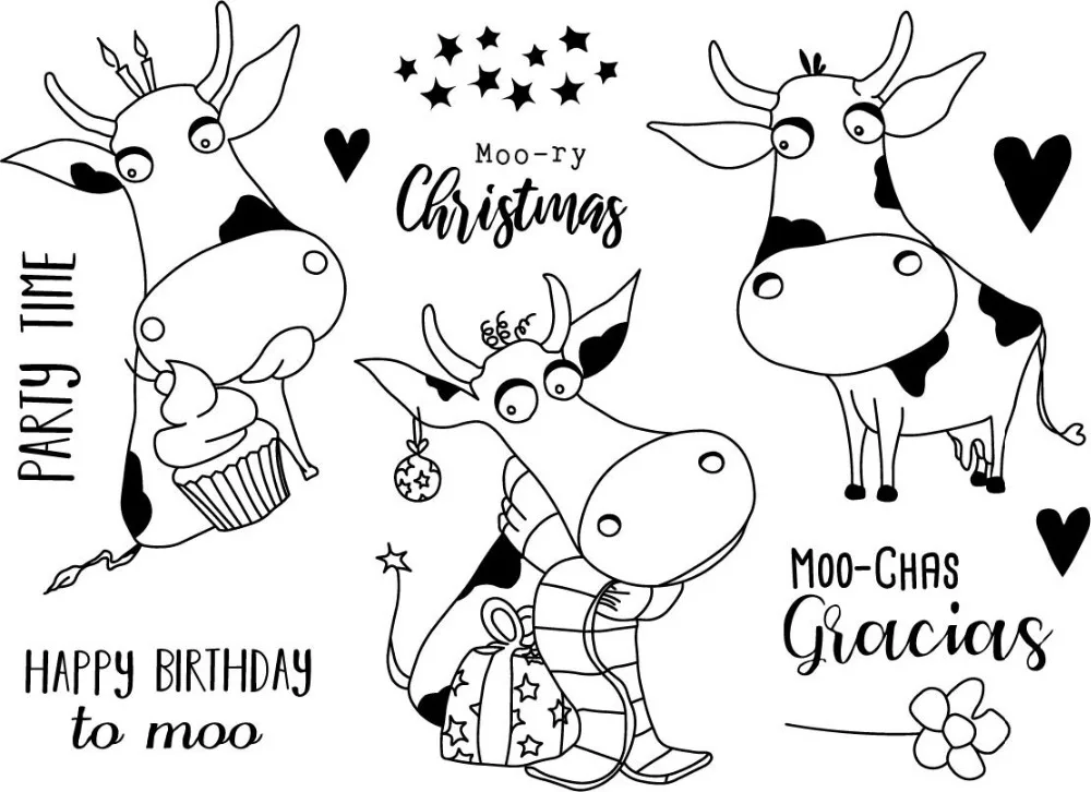 

cattle Transparent Clear Stamps for DIY Scrapbooking/Card Making/Kids Christmas Fun Decoration Supplies