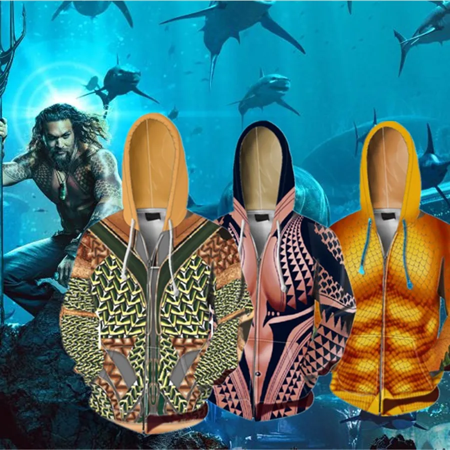 

Aquaman Arthur Curry Orin Cosplay Costume Moive Anime Hoodie Sweatshirts Jackets Coats Men Women New Top