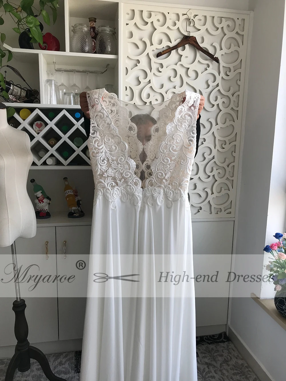 Mryarce Exclusive Luxury Lace Wedding Dress Chiffon A Line Wedding Dress Beach Bridal Gowns  (4)