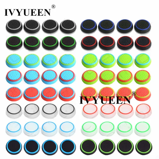 Best Price IVYUEEN 200 pcs 17 Colors Analog Thumb Stick Grips Caps for Dualshock 4 PS4 PS3 Controller Thumbsticks Cover For XBox One 360 