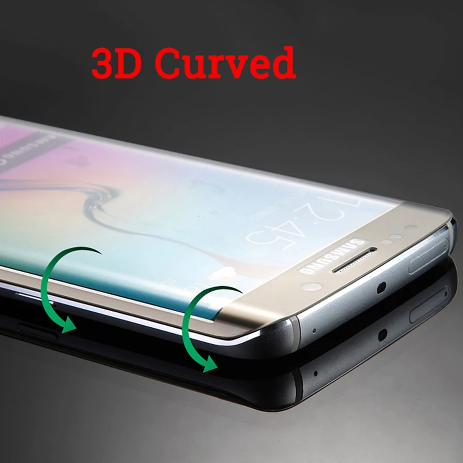 Защитное 3d стекло изогнутое закаленное для Samsung Galaxy S6 Edge Plus/Samsung 9H|Защитные стёкла