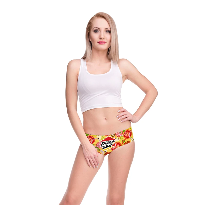 DeanFire Pizza slut принт с героями мультфильмов женское нижнее белье трусики супер