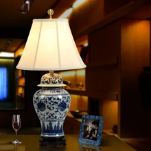 Винтаж китайский спальни гостиной деревянный напольный светильник Цзиндэчжэнь фарфор Керамическая Настольная лампа в Стиле Настольная Светодиодная лампа
