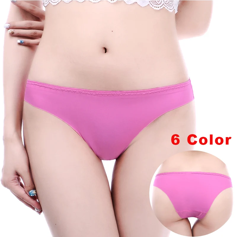 

Women Ice Silk Panties Briefs Women Lingerie Plus Size Solid Birefs Ladies Fashion Panties Soft 6 Color Women's Intimates