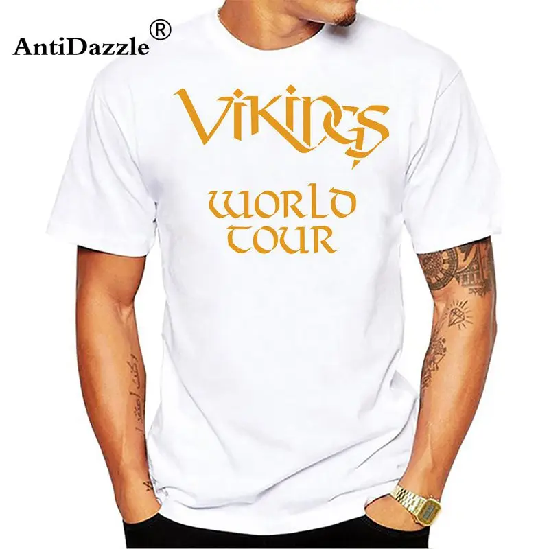 Antidaazle Викинги World Tour Футболка мужская футболка брендовые летние 100% хлопок Топ Тис
