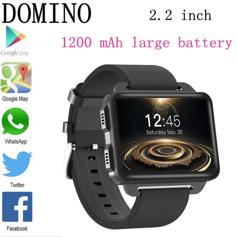 

DOMINO DM99 Smart Watch 2.2 Inch MTK6580 Quad Core 1.3GHZ Android 5.1 3G Smart Watch 1200mAh 1.3 Mega Pixel Heart Rate Monitor