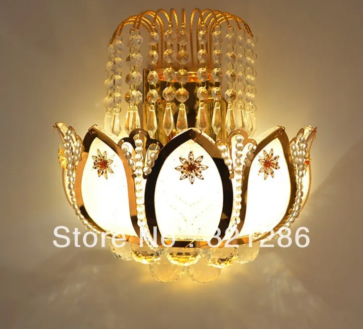 High quality crystal wall lamp gold crystal wall lamp balcony