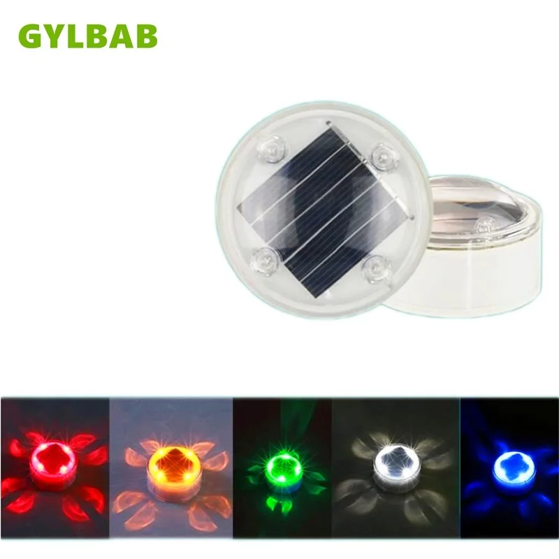 

GYLBAB 4LEDS solar ground light for lawn under water bury garden sand outdoor nail track landscape path indicator lamp