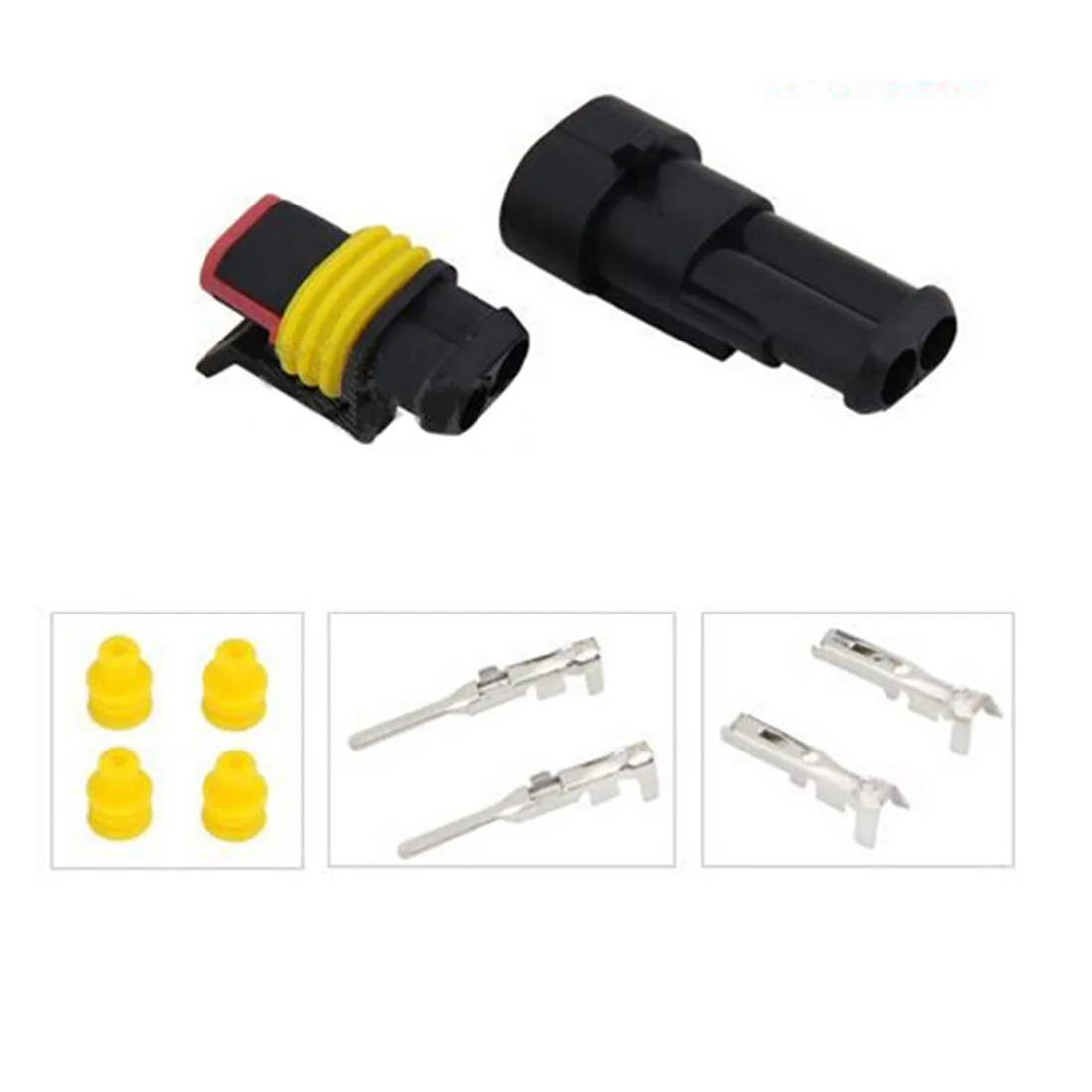 

Dewtreetali 10 Kit 2 Pin Way Waterproof Electrical Wire Connector Plug
