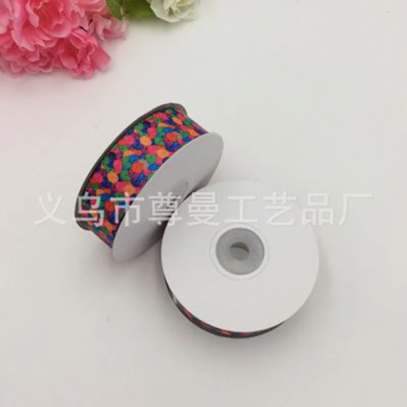 

DIY Ribbon Webbing 2.5CM Wide Digital Printing Sublimation Hotline Ribbon Service Gift Box Accessories Decorative Global Pattern