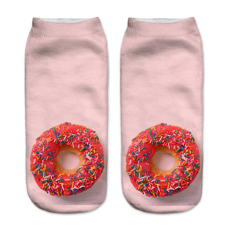 Новые носки с 3D принтом еды и фруктов, женские милые носки до лодыжки, модные носки-башмачки для женщин, Mujer, забавные Happy Calcetines - Цвет: 2