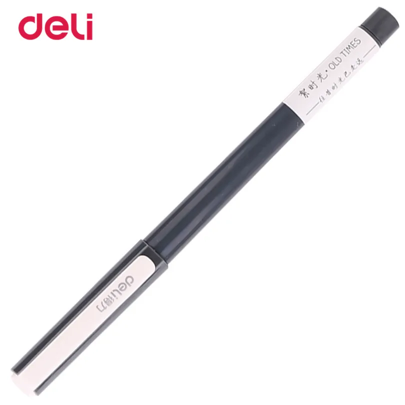 

Deli 12pcs School & Office Supplies Gel Pen plastic business black ink gel pen for writing elegant Pen for kids Stationery gift