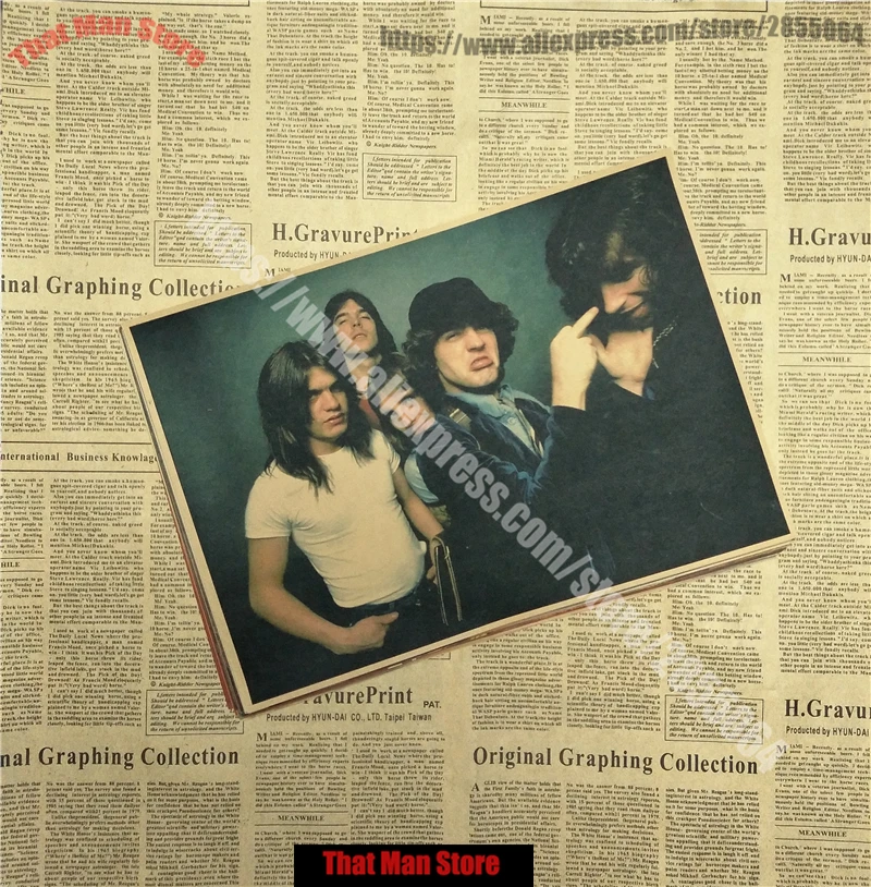 ВИНТАЖНЫЙ ПЛАКАТ ACDC крафт ретро старый рок-н-ролл Старый плакат евро и американская музыкальная команда звезда Ретро плакат
