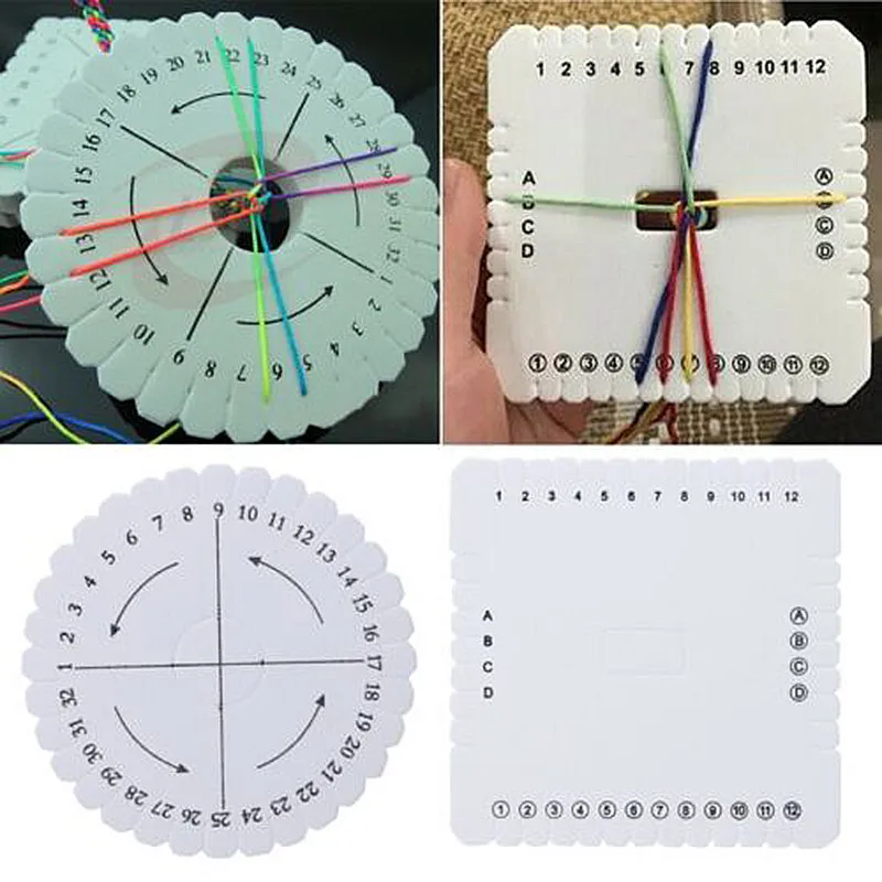 2 шт. круглый и квадратный Kumihimo бисер шнур диск/диск оплетка пластины DIY EVA плетеные диски плетение веревка Прямая поставка