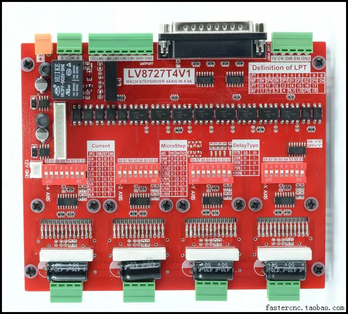 

LV8727 CNC Four Axis 4 Axis Stepper Motor Driver Controller Board for MACH3 KCAM4