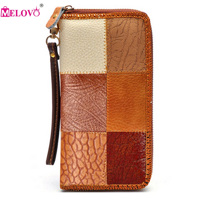 

Women's Genuine Leather Ethnic Characteristics Retro Pastoral Style Handmade Wallet P333