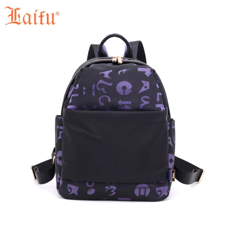 

Laifu 2017 New Designer Women Nylon Backpack Fashion Female Daypack Teenage Girls Shoulders Bag Letter Pattern