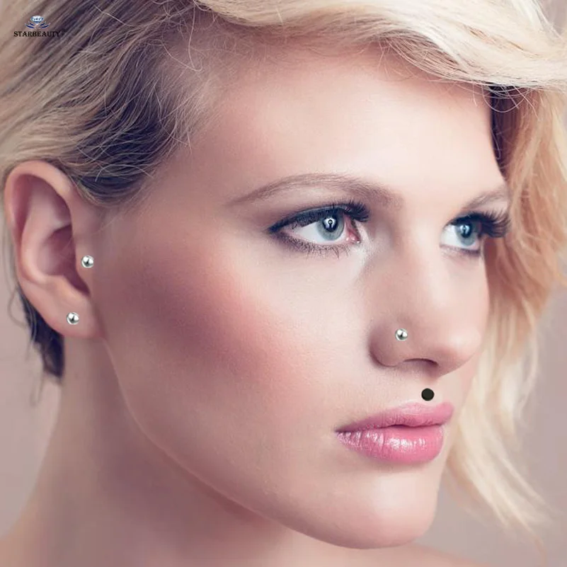 Starbeauty 2 шт./лот пирсинг носа 18 г 7 в форме лаборта серьги спирали Пирсинг губ