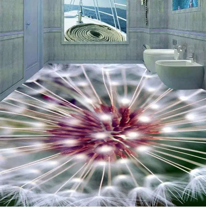

Wallpaper Modern Custom Photo Vinyl Flooring Self-Aadhesive Living Room 3d Wallpaper Dandelion Waterproof Floor tiles
