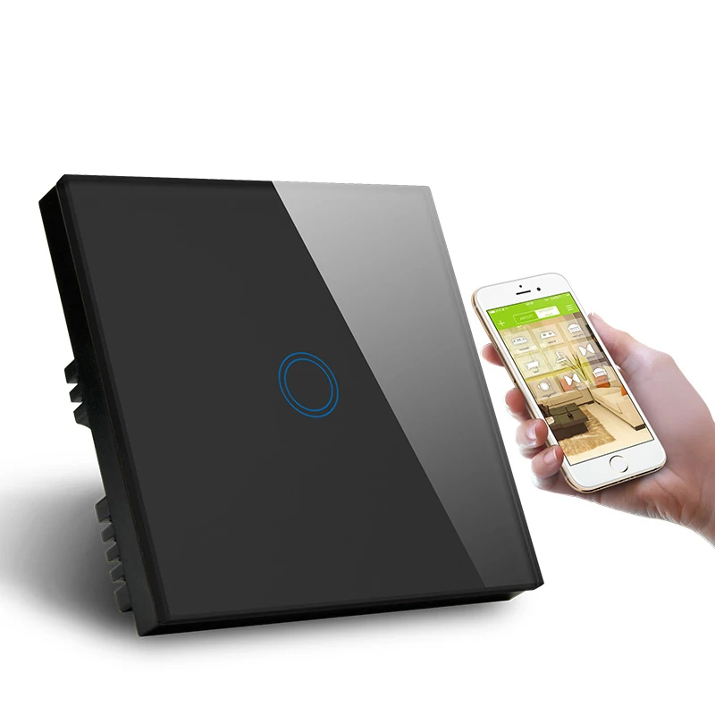 Умный настенный выключатель света ASEER стандарта Великобритании Wi Fi 1 комплект