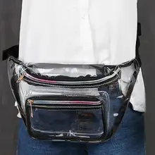 Мода Прозрачная ПВХ-пленка поясная сумка Для женщин девушки сумка в стиле casual сумка на грудь; плечи; Длина рукава; сумки женская сумка на поясном ремне Bolso