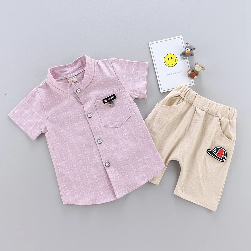 Комплекты для маленьких мальчиков летний комплект одежды для новорожденных мальчиков, хлопковый комплект одежды для малышей(топ+ короткие штаны), комплект одежды для младенцев
