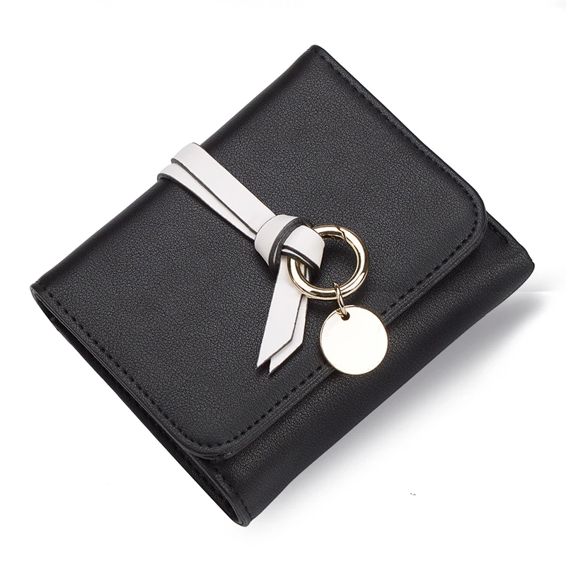 

AOEO card holder wallet women best gift female small cute purse for girls 3 fold High capacity vallet with zipper coin purse