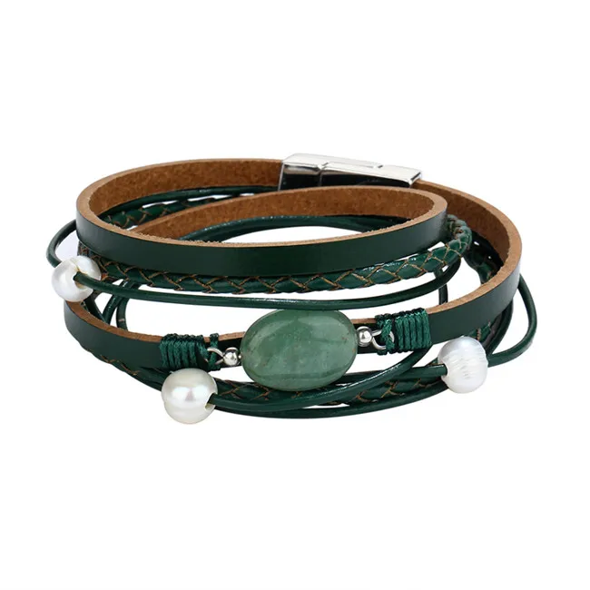 Если вы леопардовые кожаные браслеты для женщин новые модные браслеты и браслеты элегантный многослойный широкий ювелирный браслет - Окраска металла: BJLA594