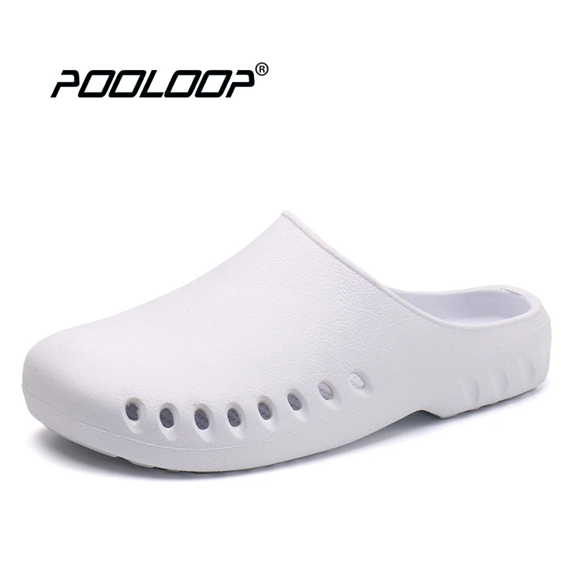 POOLOOP Slip On Casual Garden Clogs Waterproof Crocus Shoes Women Classic Nursing Clogs Hospital Women Work Medical Sandals