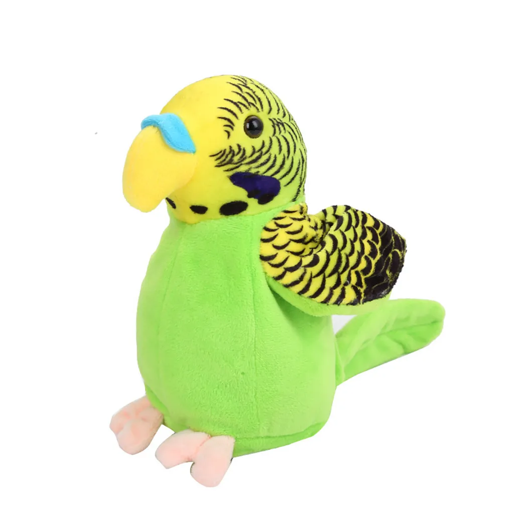 Lovely Plush Talking Parrot Repeat What You Say Mimicry Pet Kids Gift Black 