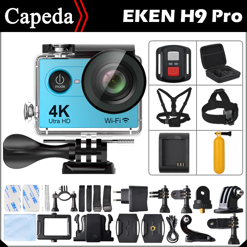 EKEN H9 Pro Action camera ultra 4K / 30fps Ambarella A12 3840*2160 remote WiFi pro Helmet Cam go waterproof Sport camera H9Pro