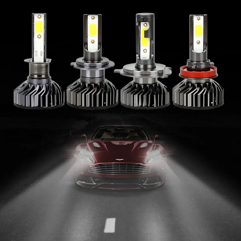 

FORAUTO 1 Pair Car Headlight Bulb 6500K DOB LED Auto Headlamp DC 9-36V High Power H1 H4/HB2/9003 H7 H8/H9/H11 60W 6000LM IP65