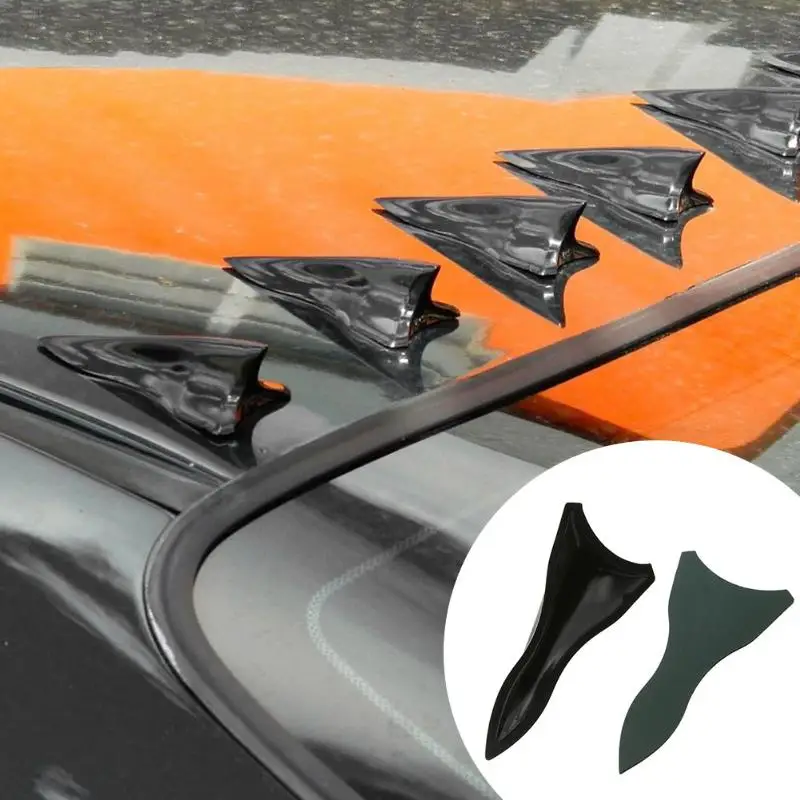 

VODOOL 10pcs Car-styling Shark Fin Kit Diffuser Spoiler Roof Wing Windshield Vortex Generator for Windscreen RoofSpoiler Bumper