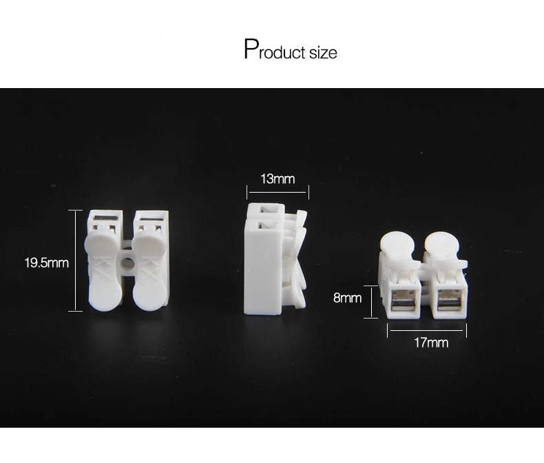 10 шт./лот CH-2 2p G7 пружинный быстрый соединитель провода Сращивание без сварки без винтов кабельный зажим клемма 2 способа легко подходит Светодиодная лента