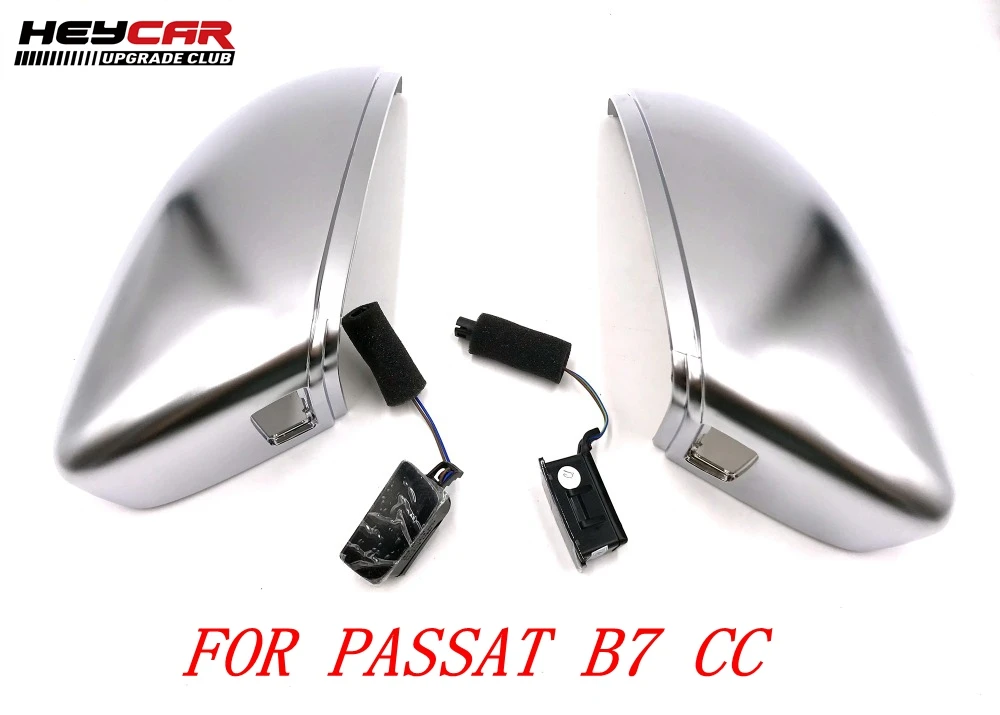 

Matt Chrome Silver Mirror Case Covers & Side Assist Light FOR VW CC PASSAT B7 35D 949 145 / 6 35D949145 / 6