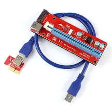 100 шт./лот pci-e 1x к 16x стояки SATA molex Питание Ver 006c 007 S PCI Express Riser 1x К 16x