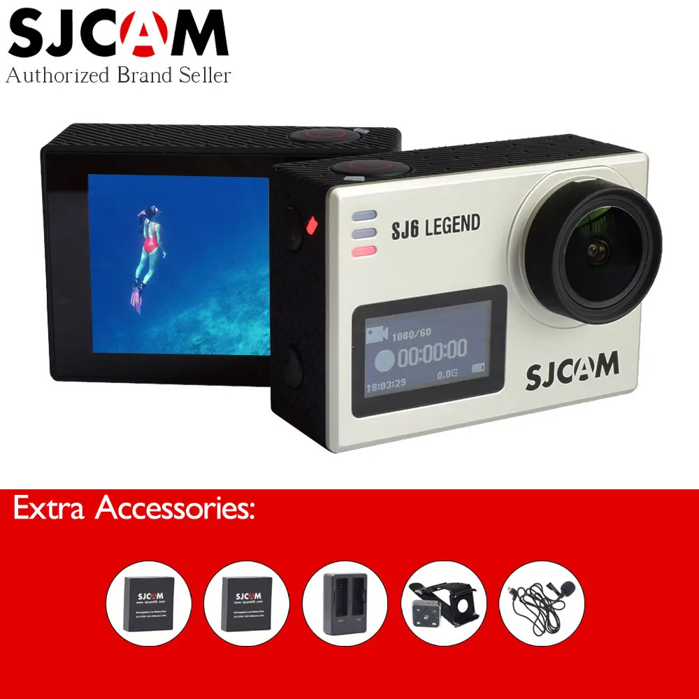

SJCAM SJ6 Legend 4K WiFi Touch Screen Gyro Waterproof Sport Action Camera+Extra Battery+Remote Watch+Charger+Extended Microphone