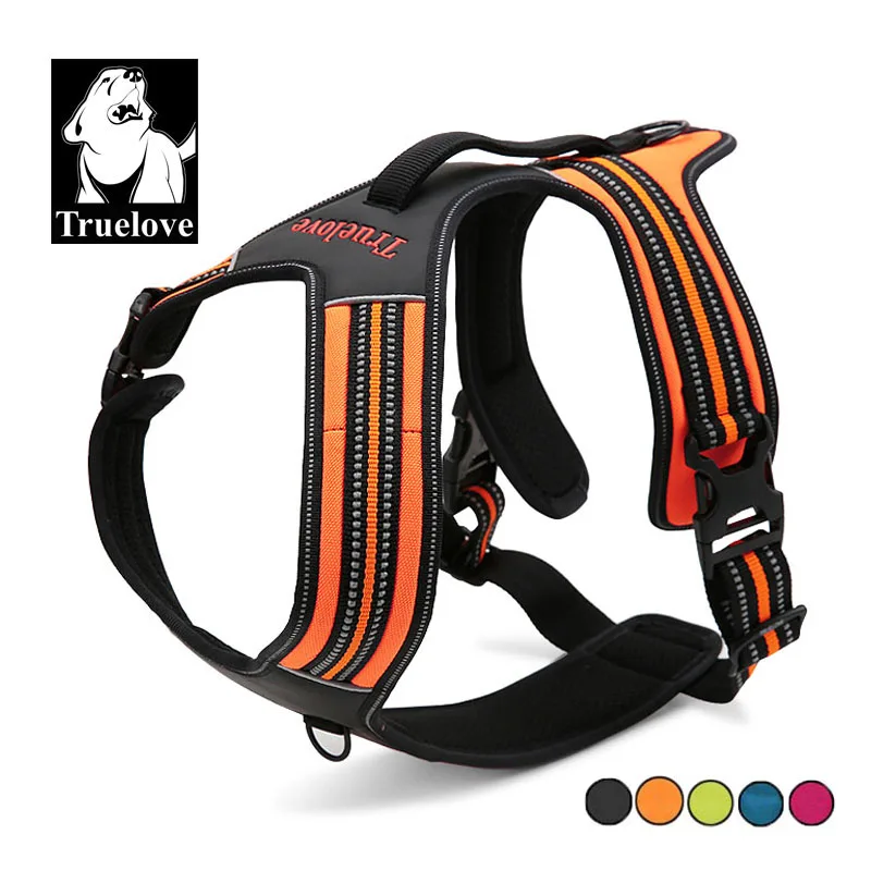 

Truelove Nylon Dog Harness Large Small Leather Reflective Pet Harness Quick Control For Pitbull Adjustable Easy Harness For Dogs