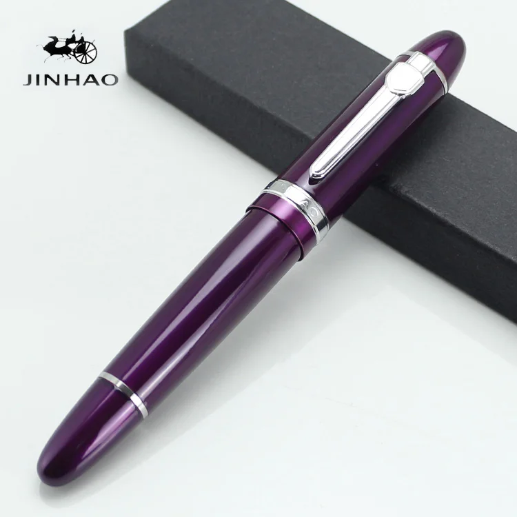 Jinhao 159 широкий 18kgp 0.7 мм перьевая ручка Фиолетовый Черный Синий Шампанское Золото Зеленый Красный белого и желтого цвета моды ручки