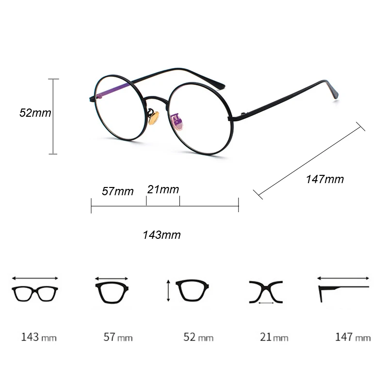 fashion retro round circle metal frame eyeglasses detail (1)