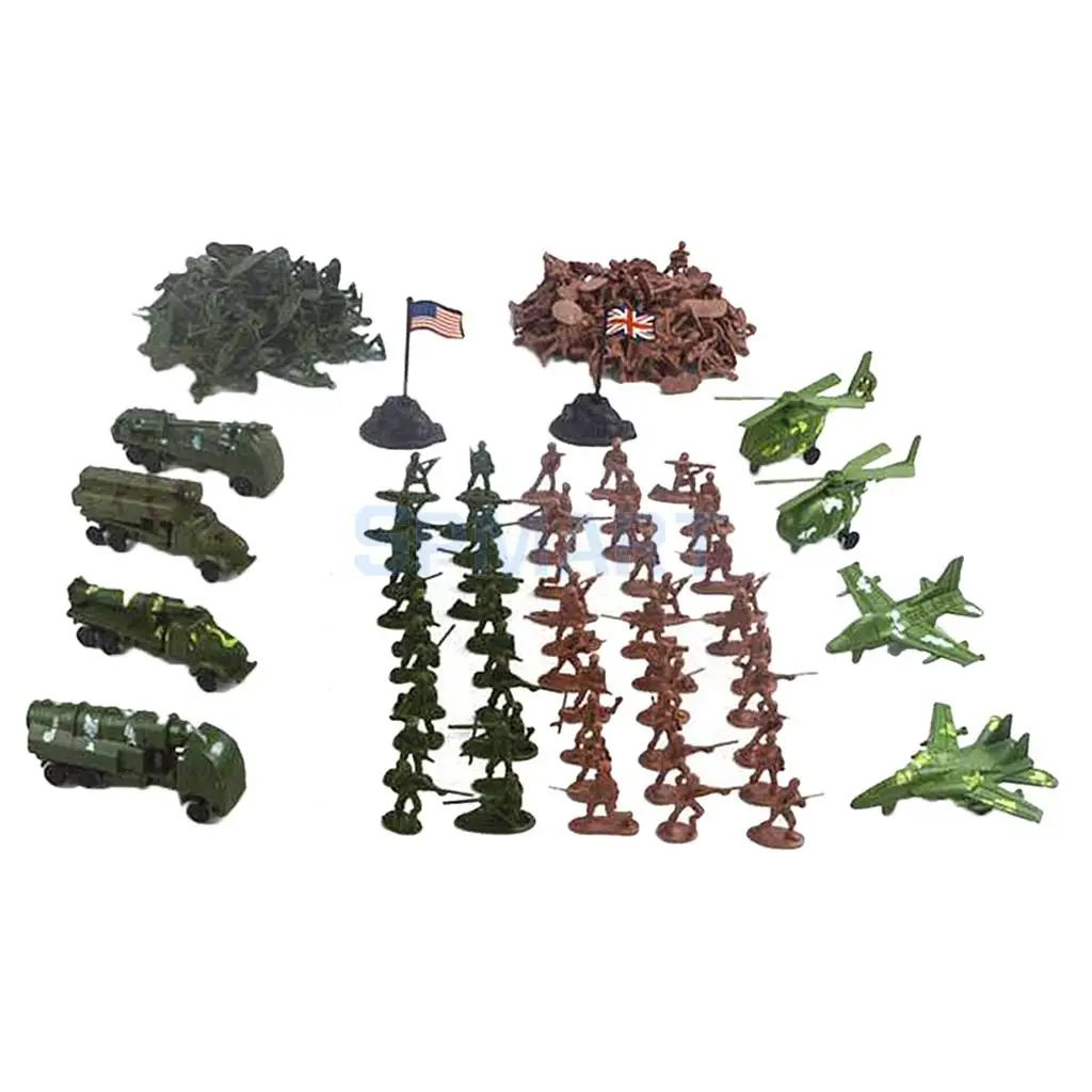 310pcs/Lot Army Combat Toys Soldier Model Action Figure with Aircraft Scene